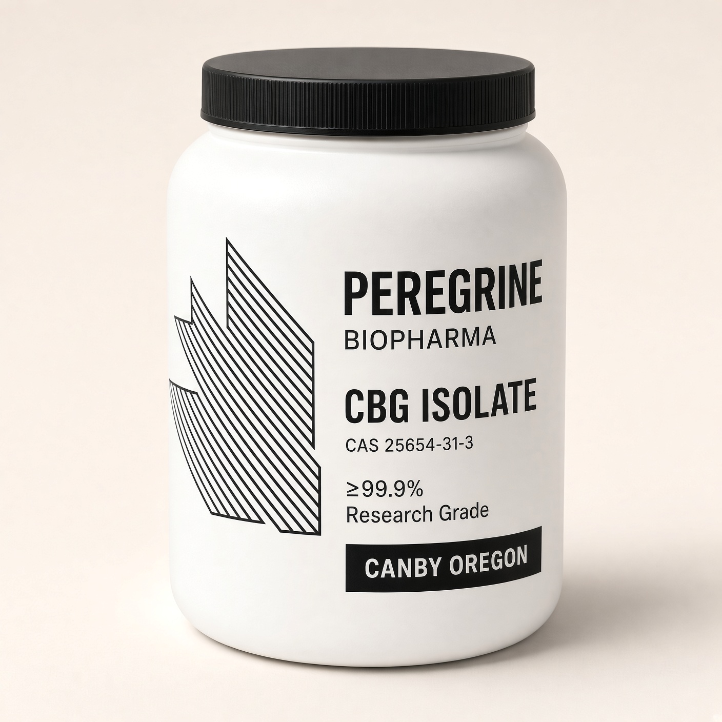 CBG isolate in a food-grade bulk container
